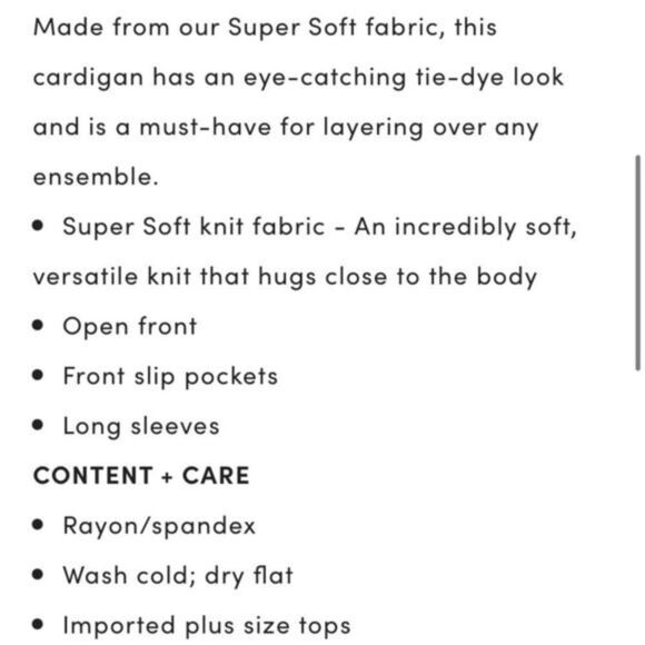 Torrid Tie-Dye Super Soft Cardigan Sweater NWT - Picture 5 of 5